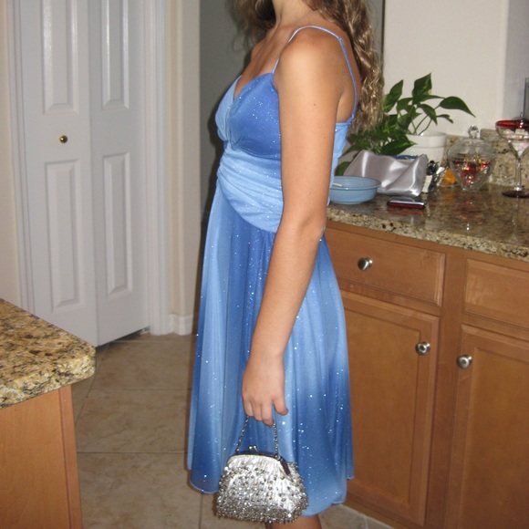 Ruby Rox Ombré Blue Sparkly Prom Dress - Picture 8 of 16
